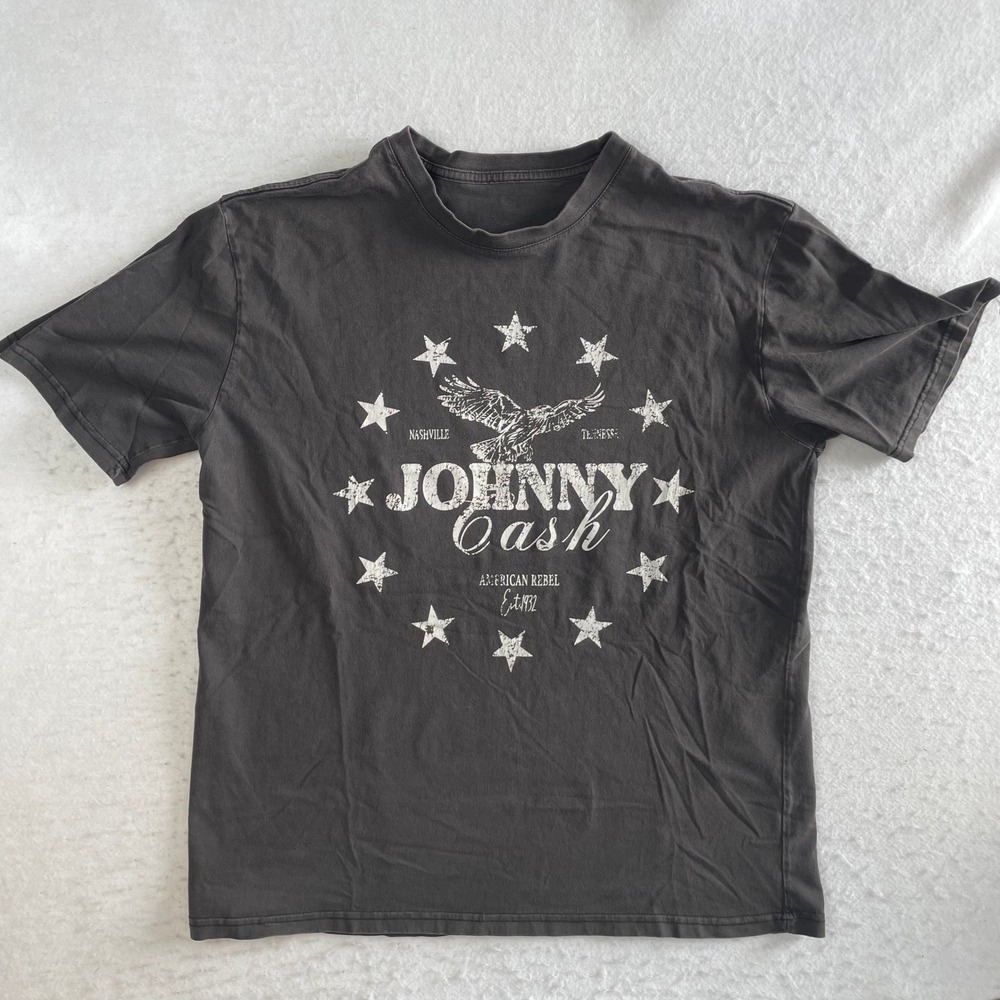 Johnny Cash T Shirt Mens Large Black American Rebel Nashville Graphic Tee